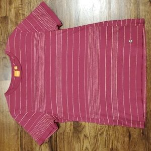 Mens Hugo Boss burgundy & gold short sleeve shirt size M